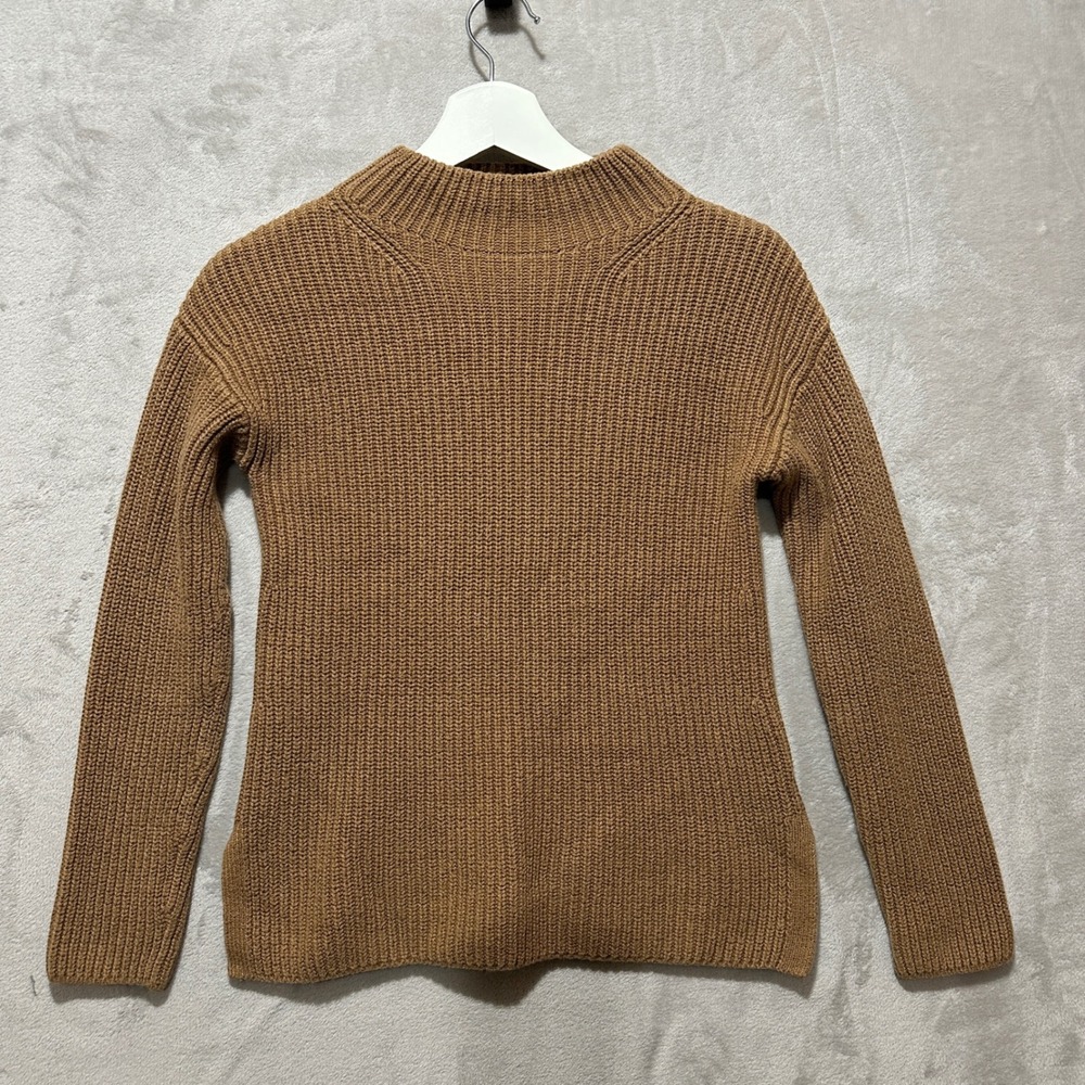 Banana Republic Petite XXS Brown Ribbed Mock Neck Cotton Blend Sweater